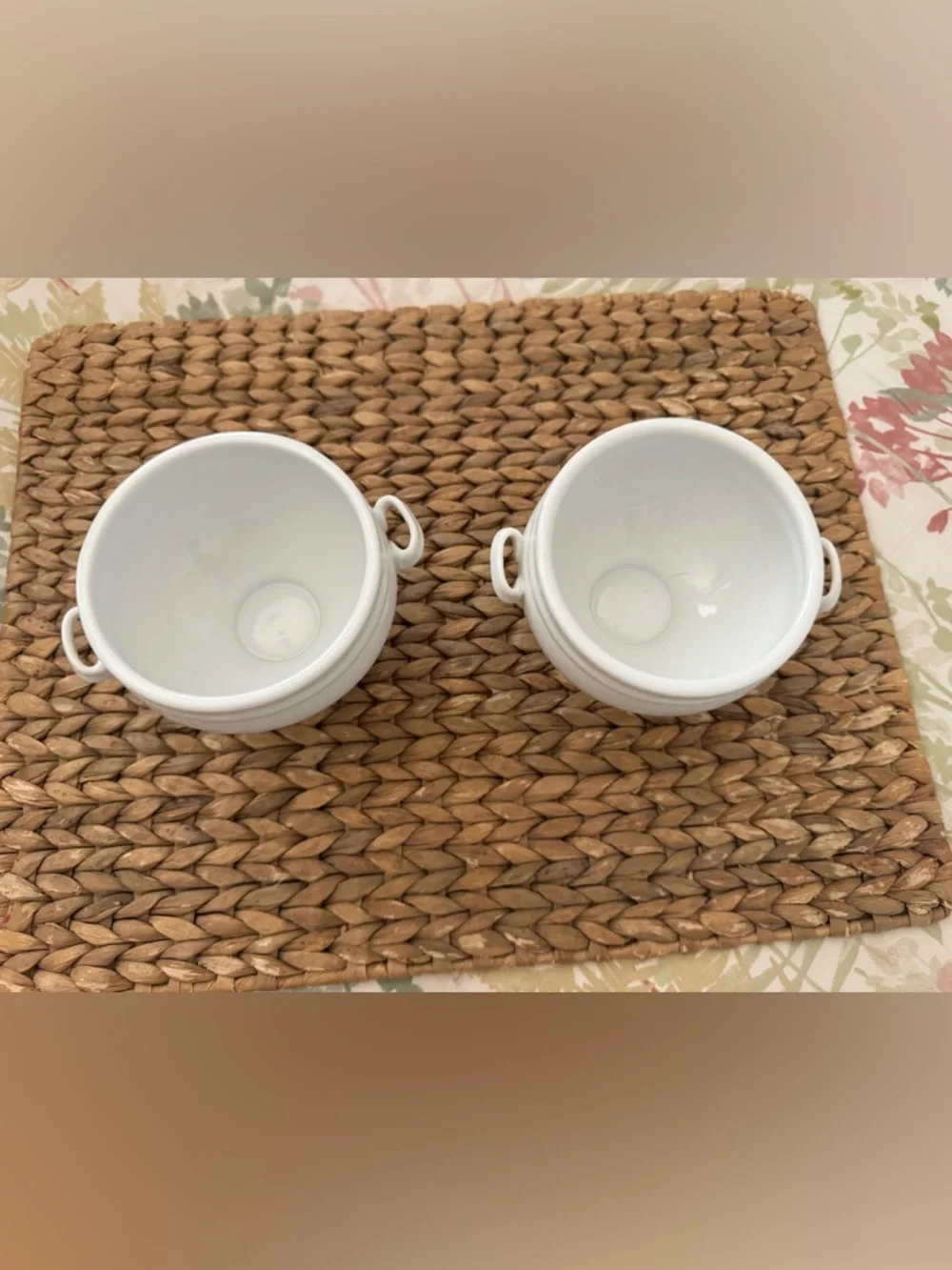 Crate&Barrel White Pedestal Soup Bowls (Pair)